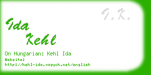 ida kehl business card